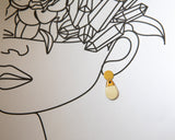 Porcelain and Gold White Teardrop Drop Earrings