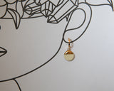 Porcelain and Gold White Drop Earrings with Huggie Hoops