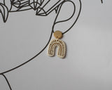 Porcelain and Gold White Drop Arch Earrings