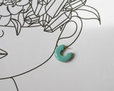 Porcelain and Gold Turquoise 3/4 Hoop Earrings