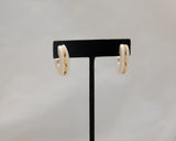 Porcelain, Gold and White 3/4 Hoop Earrings