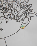 Gold and Porcelain Light Turquoise Square Studs