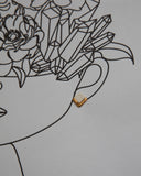 Gold and Porcelain White Square Studs